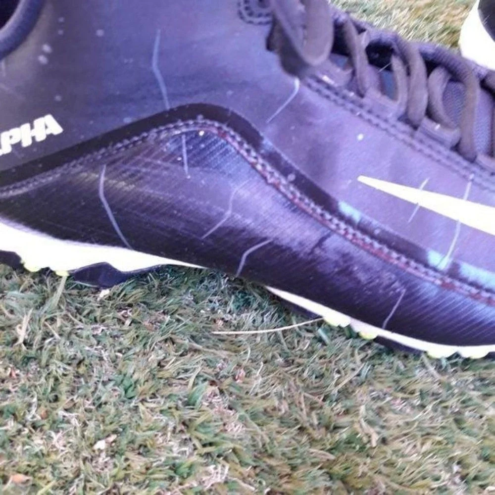 Nike‎ 2725236 002 Football Cleats Alpha Shark 2 Paint Splatter Black White Sz 9